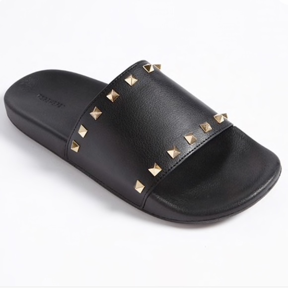 gold studded slides